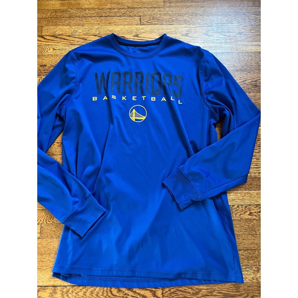 NBA Golden State Warriors Ultra Game Blue Long Sleeve Performance Shirt Mens L